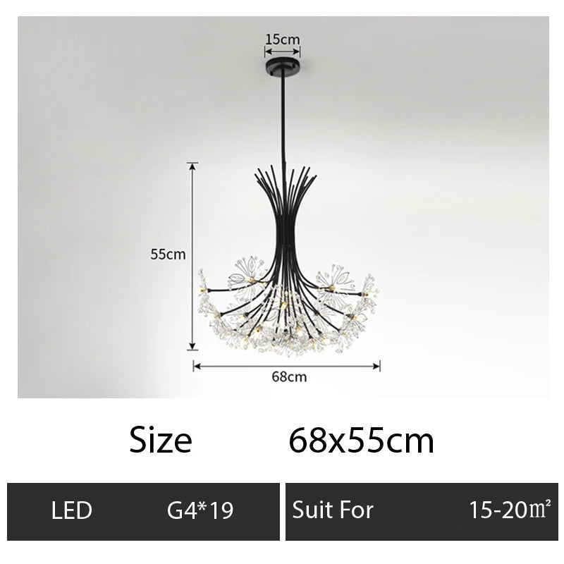 Modern crystal Dandelion Chandelier