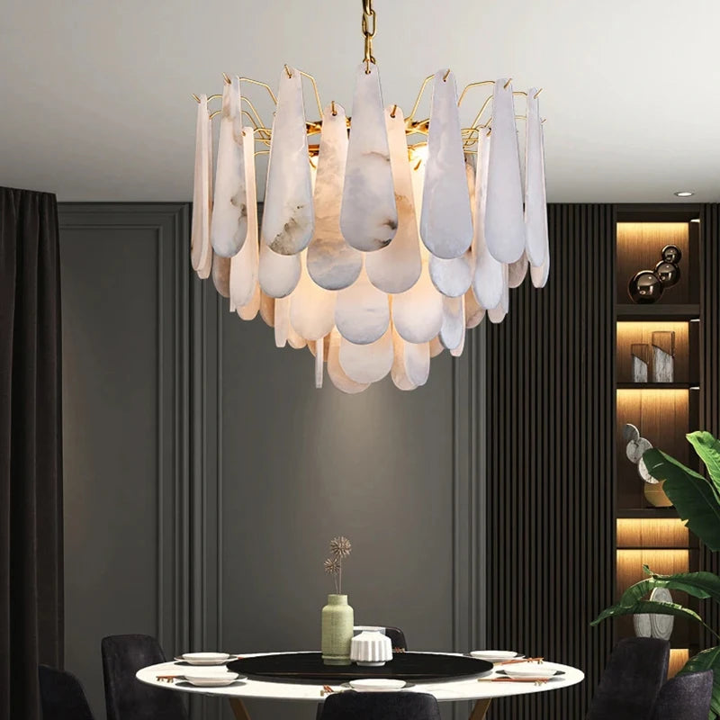 Luxury Nordic Marble Brass Chandeliers