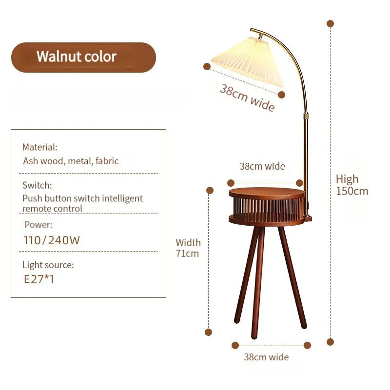 Solid Wood Retro Floor Lamp