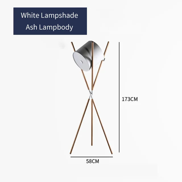 Creative Wooden Tripod Floor Lamp