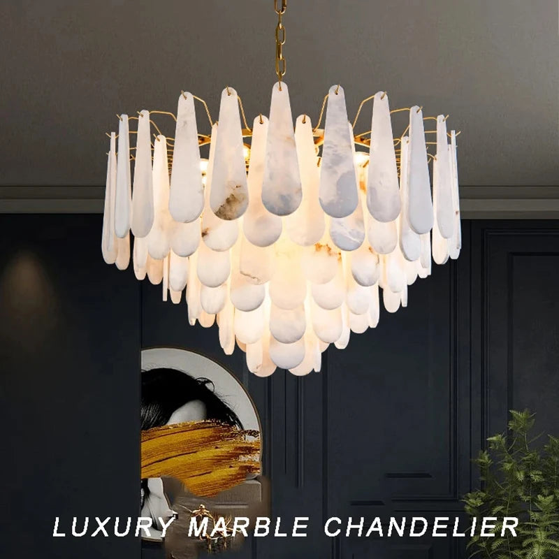 Luxury Nordic Marble Brass Chandeliers