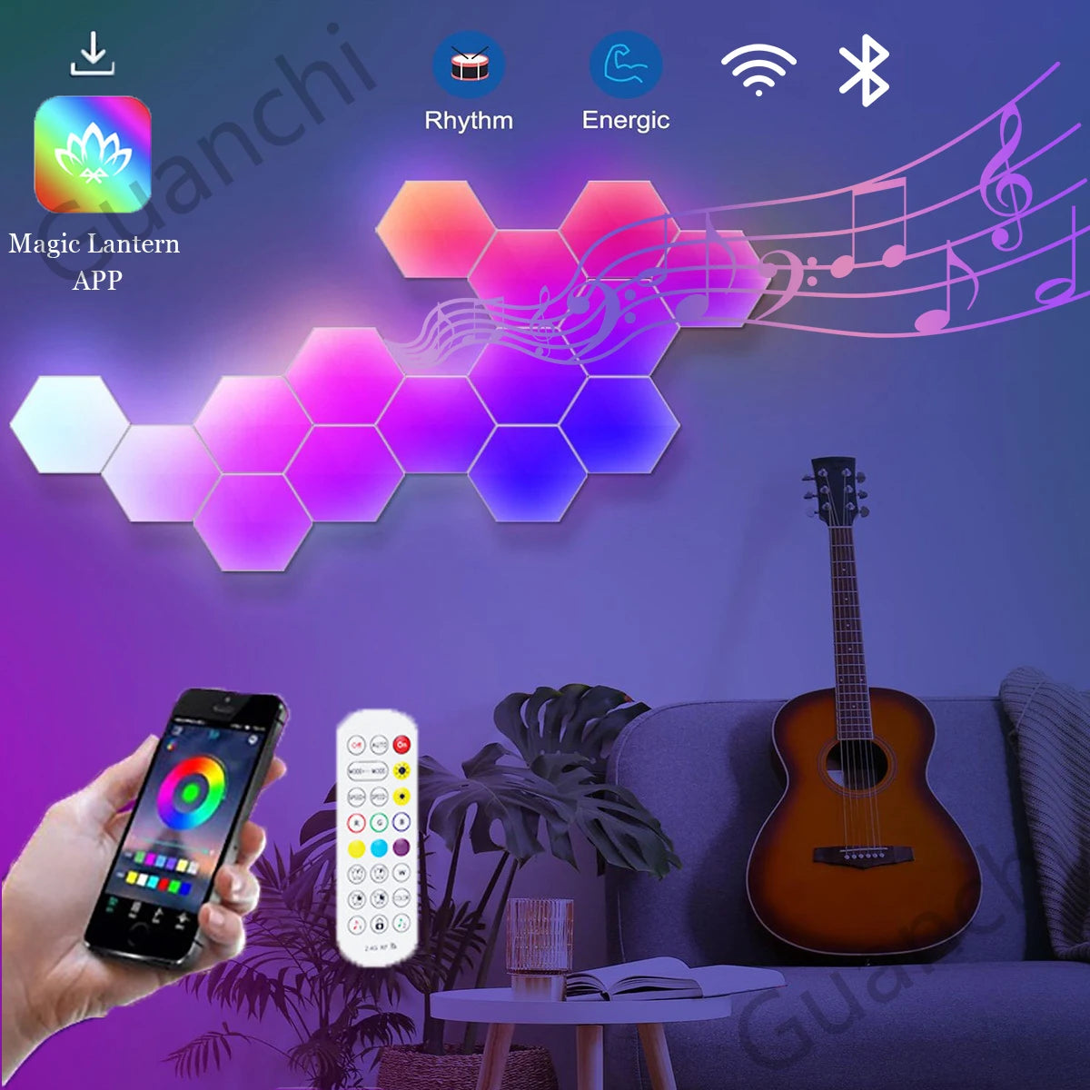 Smart RGB Hexagonal Wall Light